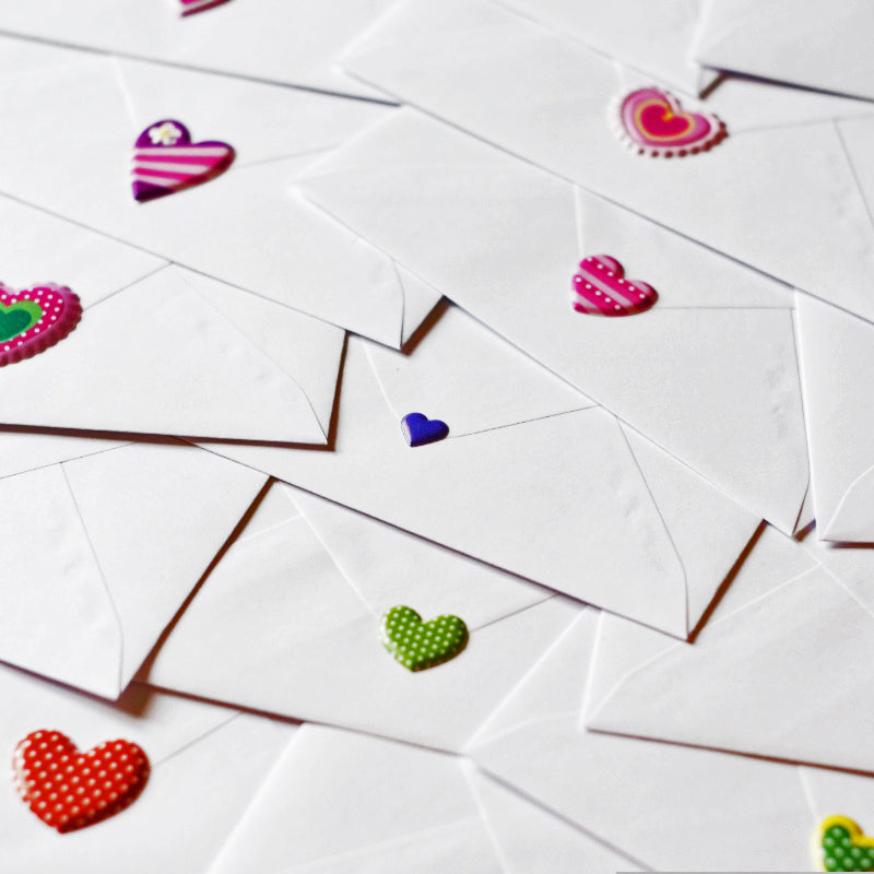 Robin Reardon Contact Me Hearts on Envelopes